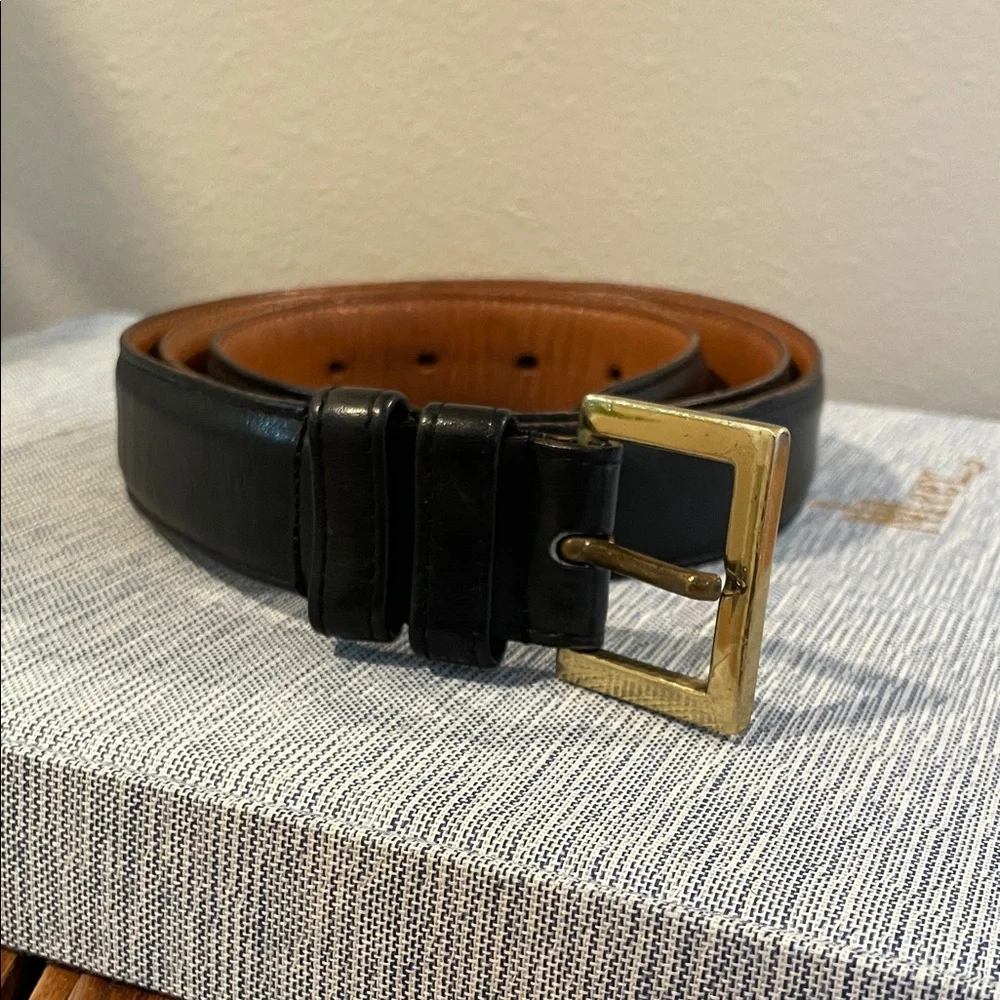 Vintage Coach Glove Tanned Cowhide Belt Solid Brass -- Size 40